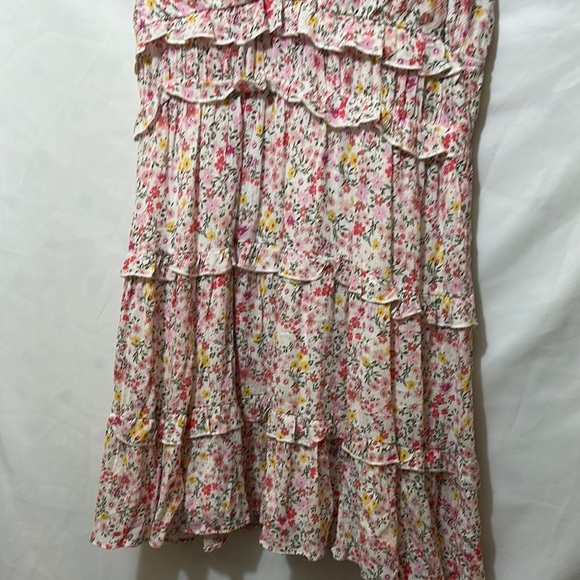 Altar'd State Pink and Red Wrap Midi Dress with Flutter Sleeves - Picture 6 of 8